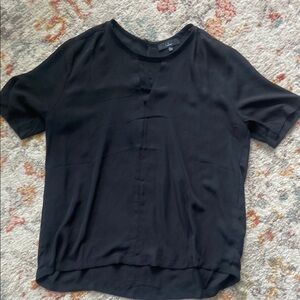 Lulu's Black Relaxed Blouse with Keyhole in Front